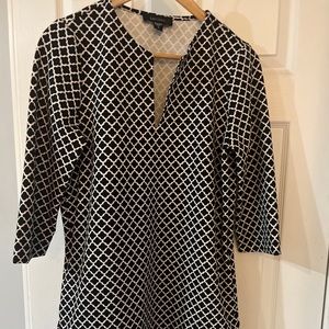 Stitch Fix Karen Kane Small Black White 3/4 Sleeve Pullover Annika Shit dress